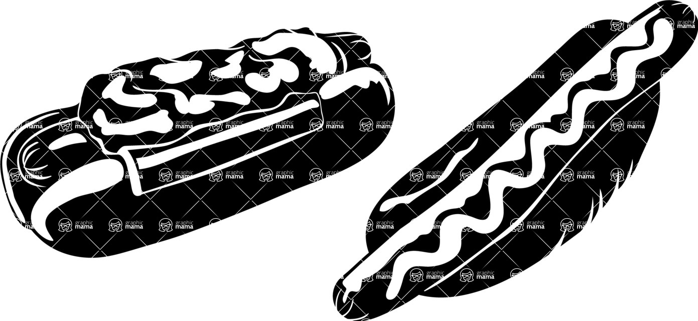 Vector silhouettes - Vector Hot Dog Silhouettes Set